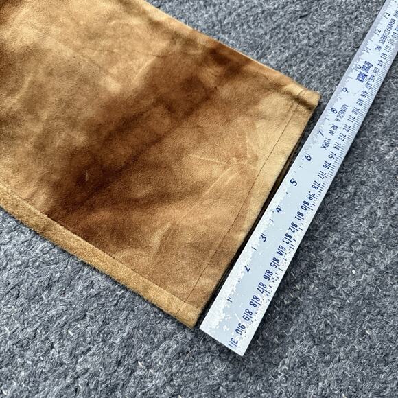 Elements By Vakko Pants Women 4 Brown Suede Leather Tie Dye Hippie Disco Y2K 90s - Picture 6 of 12